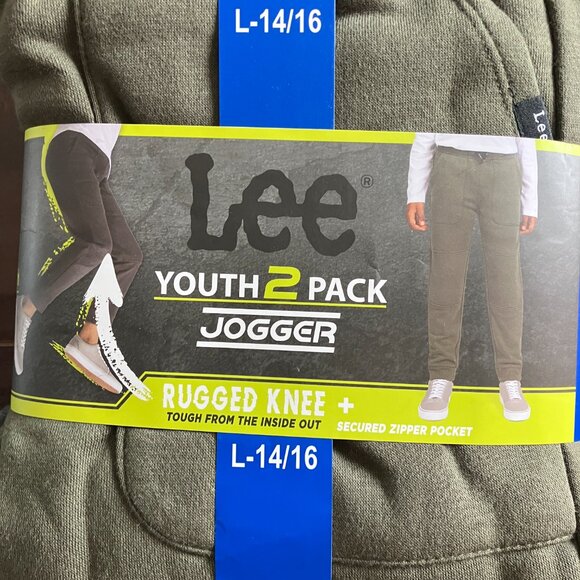2 Lee Youth Jogger Pants 2-Pack with Rugged Knee - L (14/16) - Picture 2 of 4